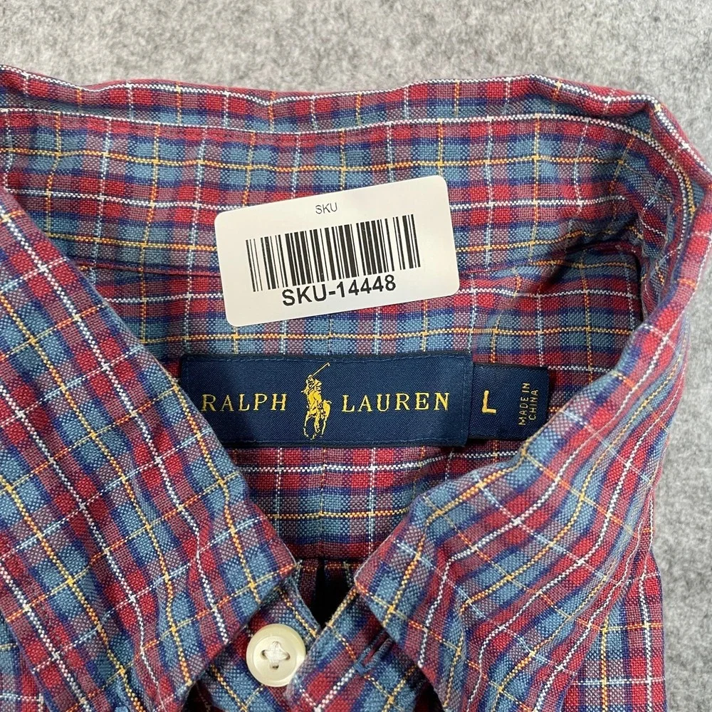 Polo Ralph Lauren Mens Button Down Shirt L Plaid Long Sleeve Classic Fit Prep